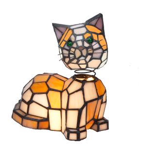 Lámpara figura gato tiffany