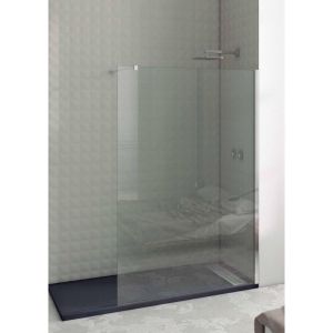 Mampara fija 75cm. Vidrio 8mm. Antical perfil cromo brillo