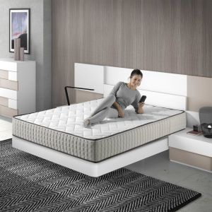Ecode® colchón deluxe alpes 24 cm, con tapa desenfundable y lavable 90x200