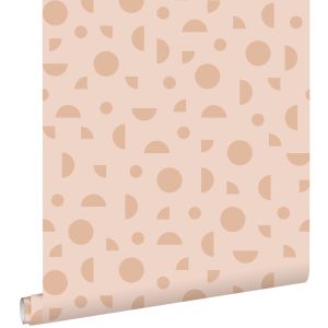 Estahome papel pintado motivo gráfico rosa terracota 50 x 900 cm