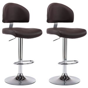 vidaXL taburetes de cocina 2 unidades cuero sintético marrón