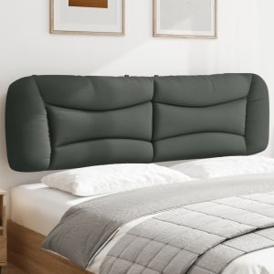 Cabecero de cama acolchado tela gris oscuro 180 cm eso9842