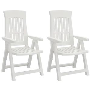vidaXL sillas reclinables de jardín 2 unidades pp blanco