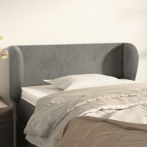 Cabecero de terciopelo gris claro 103x23x78/88 cm eso8434