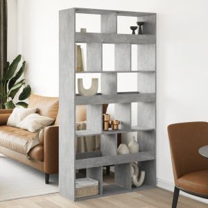 Librerías madera gris hormigón 100x33x187,5 cm