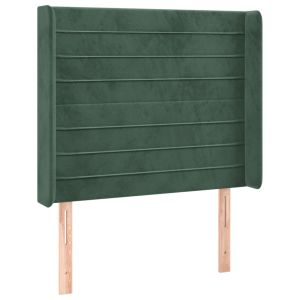 vidaXL cabecero con orejas de terciopelo verde oscuro 103x16x118/128cm