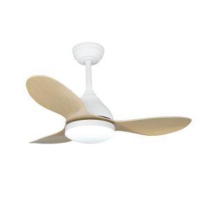 Ventilador de techo con luz LED 20w cavil mini blanco+haya cct dim ø92cm