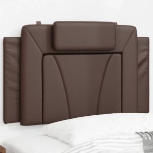 Cabecero de cama acolchado cuero sintético marrón 80 cm eerf5179