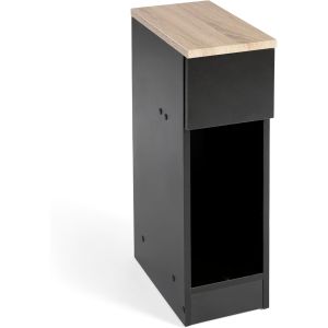 Dupi mesita de noche estrecha slim | 35 x 24 x 60 cm | negro / taupe