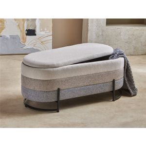 Descalzadora t.ska tricol. Beige/tostado/gris con patas metal 100x40x41cm