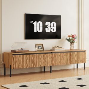 Mueble de tv con 4 puertas natural 43x180x35cm