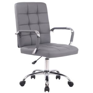 Silla de oficina con ruedas - polipiel gris