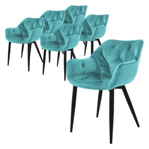 6x sillas de comedor turquesa petrol funda terciopelo asientos ergonómicos