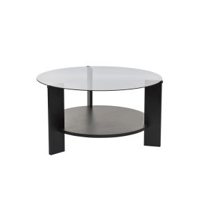 Mesa de centro de madera <<clara>> - 75 x 75 x 40 cm - madera negra ahumada