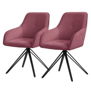 2x sillas de comedor giratorio rosa tela tejida asiento ergonómico