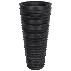vidaXL macetero interior extraíble pp estriado gris antracita 18/45 l