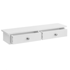 Estantería de pared geeste con cajón mdf 60x15x10 cm – blanco [en.casa]