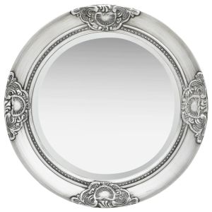 vidaXL espejo de pared estilo barroco plateado 50 cm