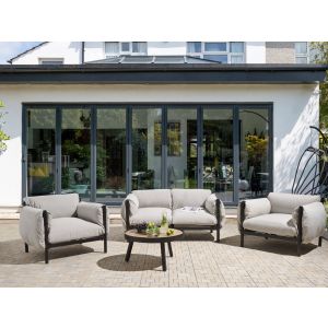 Conjunto de jardín 4 plazas esperia metal gris