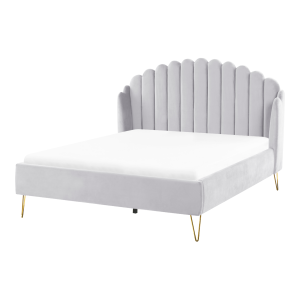 Cama terciopelo ambillou 140 x 200 cm gris claro