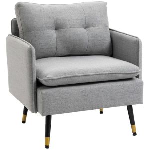 Butaca de salón espuma, acero, poliéster, madera contrachapada color gris