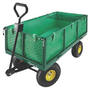 Carrito de transporte con paneles laterales plegables y 550 kg verde