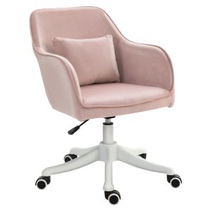 Silla de oficina poliéster rosa 55x70x86 cm