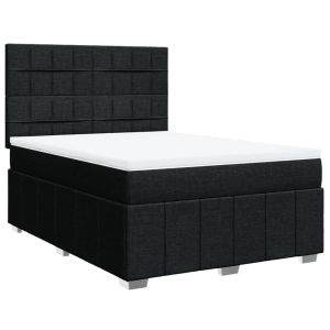 vidaXL cama box spring con colchón tela negro 140x200 cm