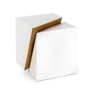 Mesa auxiliar 41x35x48 metal blanco, dorado