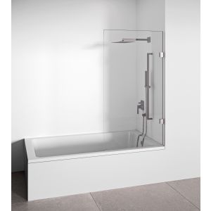 Mampara de bañera abatible cromo 80 cm alto 145 cm bellobath