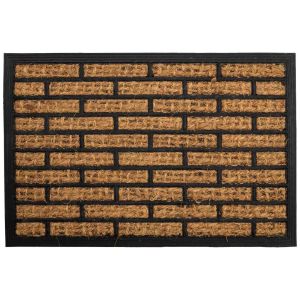 Felpudo de fibra y goma marron 60x40x0,7