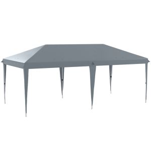 Carpa plegable 585x295x270 cm acero, tela oxford color gris Outsunny