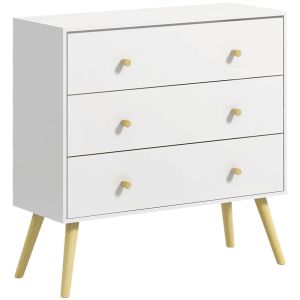Cómoda con cajone 80x30x80 cm color blanco Homcom