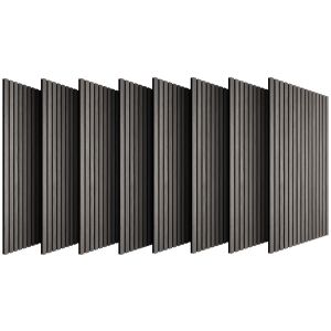 Tectake 8 paneles acústicos mdf fieltro, roble gris claro