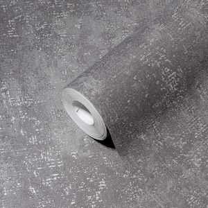 A.s. Création papel pintado con texture gris y plata - 53 cm x 10.05 m