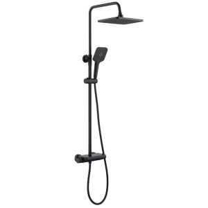 Columna de ducha termostática - lonheo max - negro - altura ajustable - duc