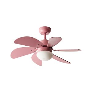 Ventilador de techo con luz logar con mando LED rosa