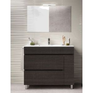 Mueble de baño caprera, lavabo y espejo 120x45cm roble sinatra