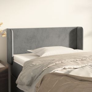 Cabecero de terciopelo gris claro 103x16x78/88 cm eso5905
