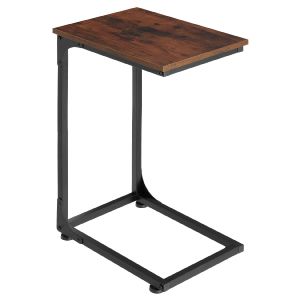 Mesa auxiliar erie, madera industrial oscura, rústica
