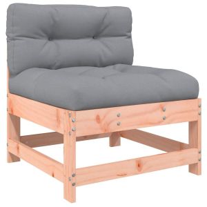 vidaXL sofá central con cojines madera maciza de abeto de douglas