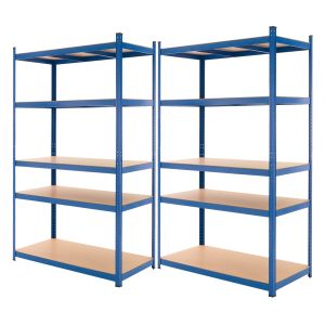 2x estanterías de taller metal recubierto de polvo azul hasta 875kg