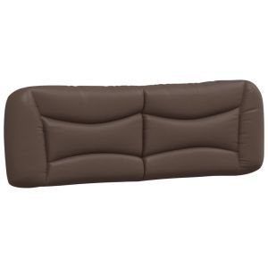 vidaXL cabecero de cama acolchado cuero sintético marrón 160 cm