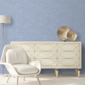 Papel pintado tnt textura cosido ondulante azul