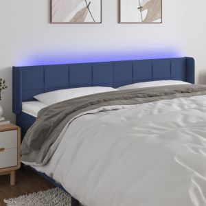 Cabecero con LED de tela azul 163x16x78/88 cm eso2455