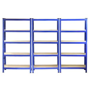 10 estanterías t-rax, azul, 75cm ancho x 30cm fondo