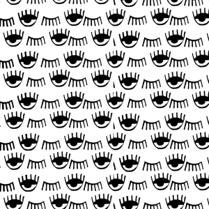 Papel pintado juvenil ojos blanco y negro 60cm por 300cm