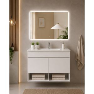 Mueble de baño con lavabo nebari sin espejo 80x40 cm blanco