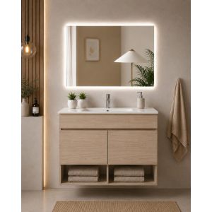Mueble de baño con lavabo nebari sin espejo 80x40 cm estepa