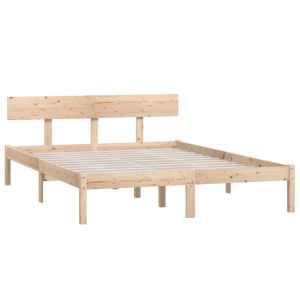 vidaXL estructura de cama doble pequeña sin colchón madera maciza
